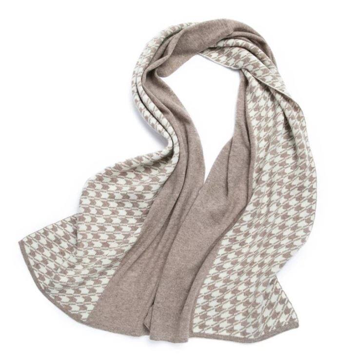 Houndstooth Jacquard Cashmere Scarf