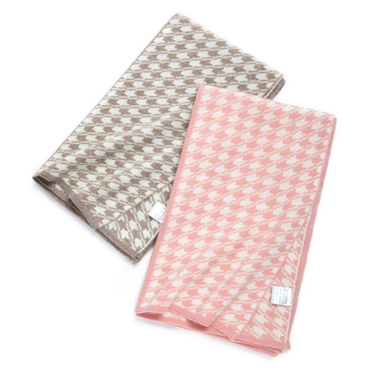 Houndstooth Jacquard Cashmere Scarf