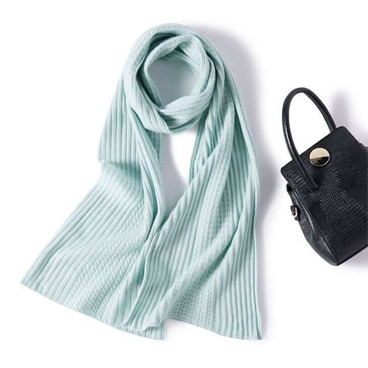 IMF Cable Knitted Warm Cashmere Scarf