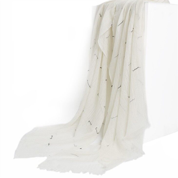 Jacquard Worsted Cashmere Scarf For Woman