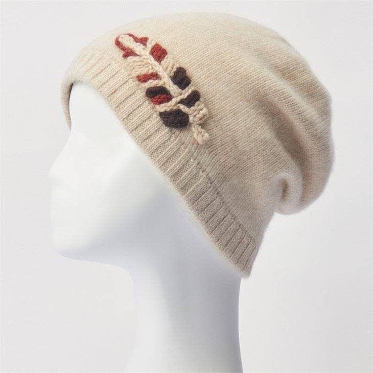 Knitted Hook Flower Unisex Cashmere Beanie