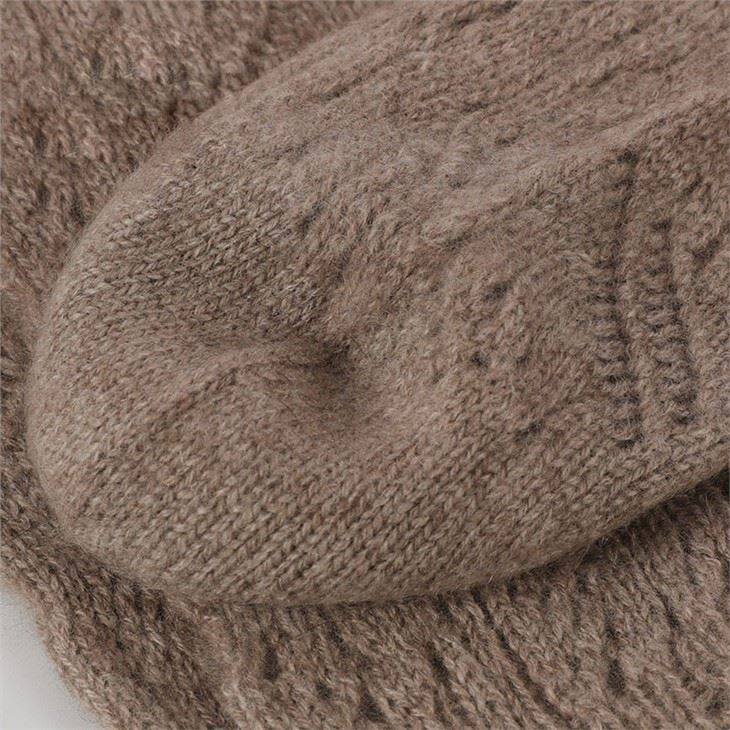 Lady Cable Knit Hollow Out Cashmere Socks