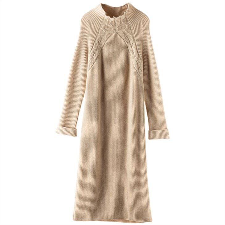 Lady Cable Knitted Cashmere Long Dress