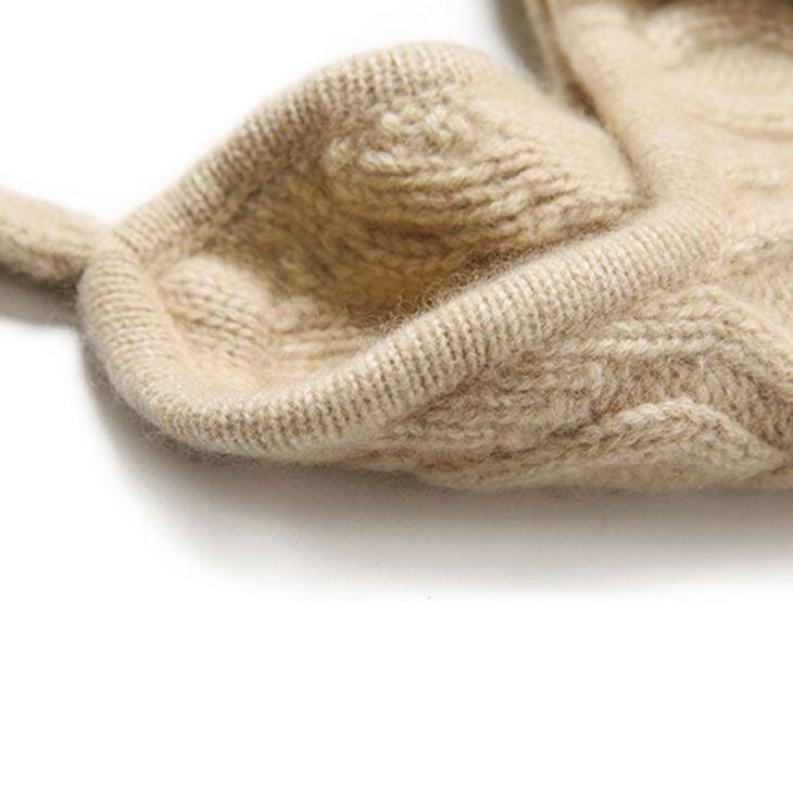 Lady Cable Knitted Ear Cap Beanie