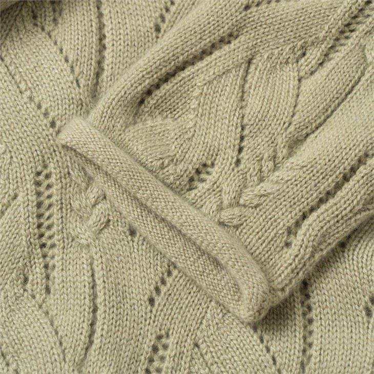 Lady Cable Knitted Hollow Out Cashmere Sweater