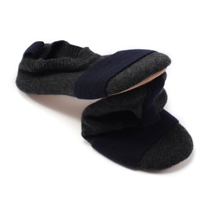 Lady Cashmere Plain Knit Belt Slippers