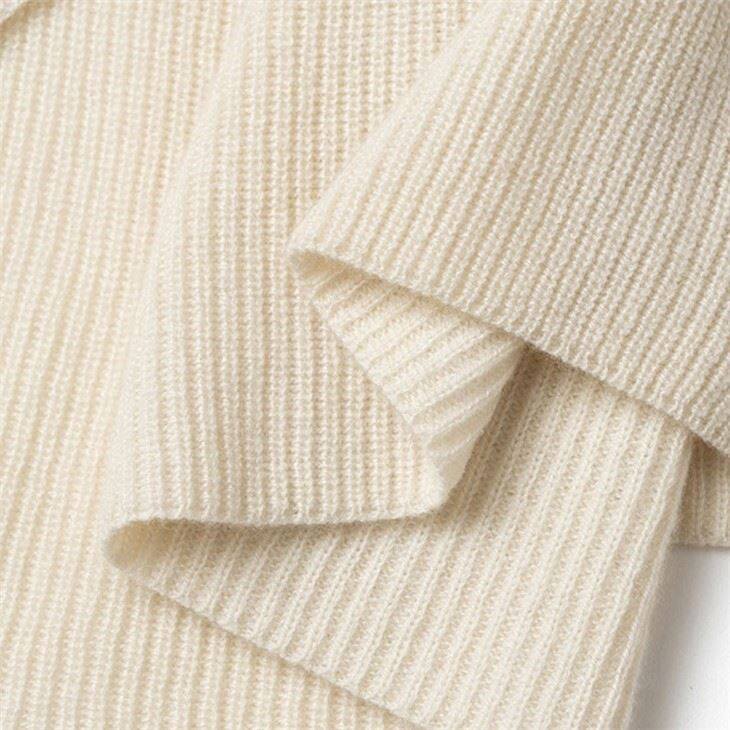 Lady Cashmere Plain Knit Unique Design Long Dress