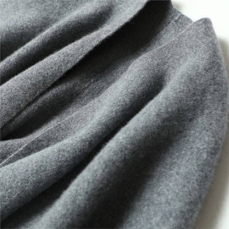 Lady Cashmere Plain Knitted Oversize Poncho