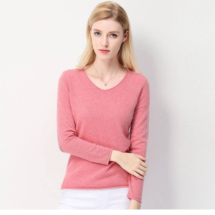 Damski sweter z kaszmiru z okrągłym dekoltem