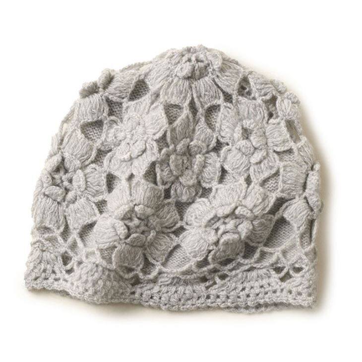 Lady Crochet Knitted Cashmere Beanie