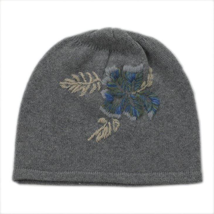 Lady Embroidered Cashmere Beanie