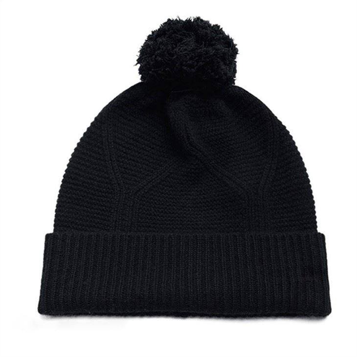 Lady English Rib Knitted Cashmere Beanie