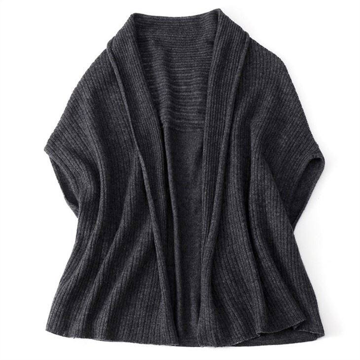 Lady Pure Cashmere Knitted Poncho