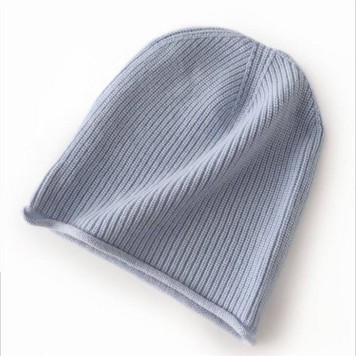 Lady Rib Knitted Cashmere Casual Beanie