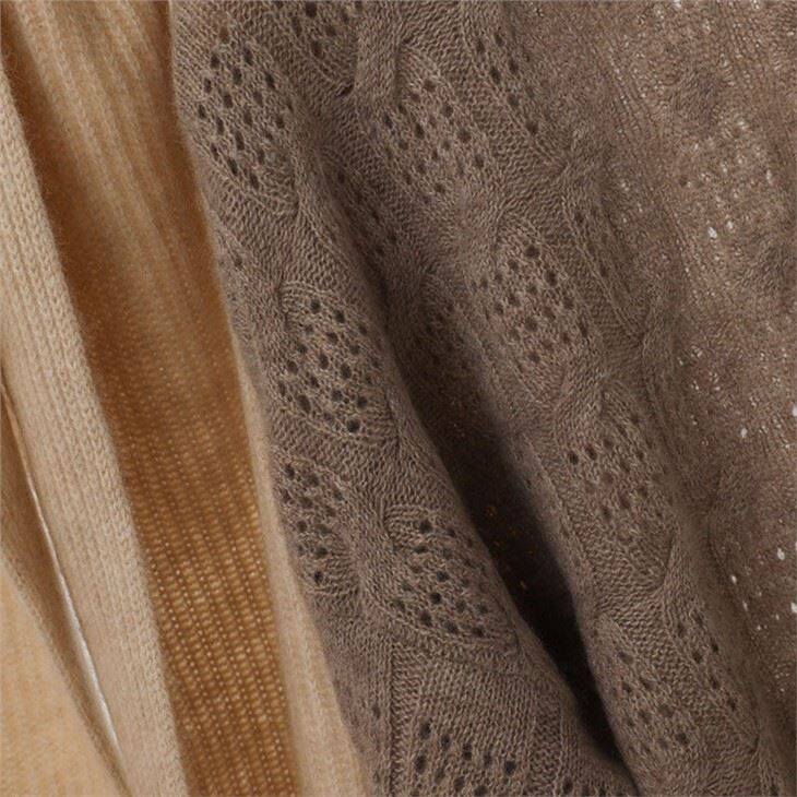 Lady Round Neck Hollow-out Cashmere Sweater