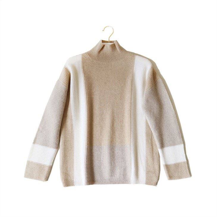 Sweater Kasmir Kerah Setengah Tinggi Wanita