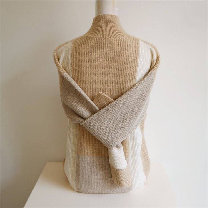 Lady's Half Collar Matching Color Cashmere Sweater