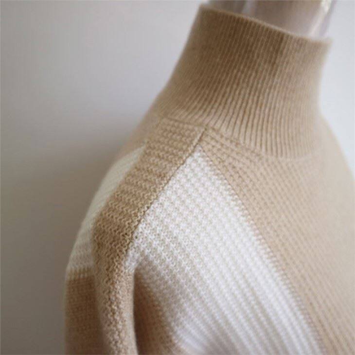 Lady's Half Collar Matching Color Cashmere Sweater