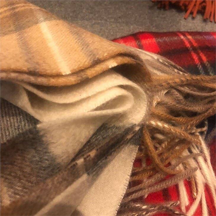 Leisure Style Checked Cashmere Scarf