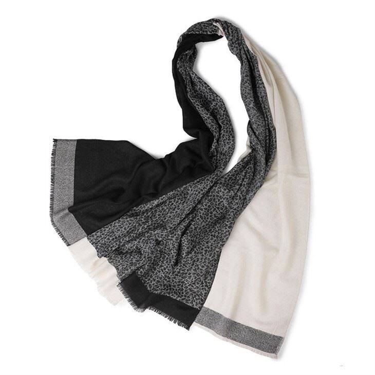 Leopard Print Silk Cashmere Scarf