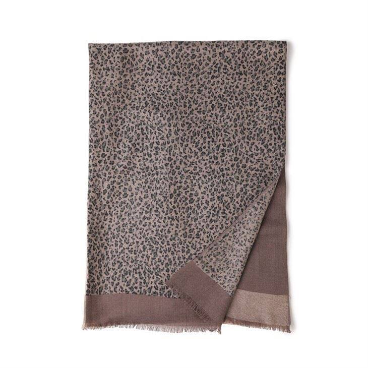 Leopard Print Silk Cashmere Scarf