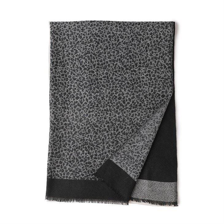 Leopard Print Silk Cashmere Scarf
