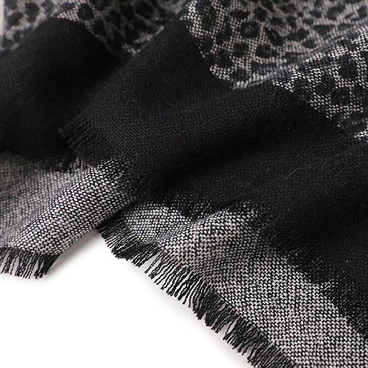 Leopard Print Silk Cashmere Scarf