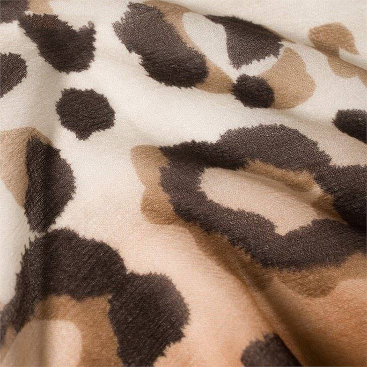 Leopard Print Worsted Cashmere Scarf