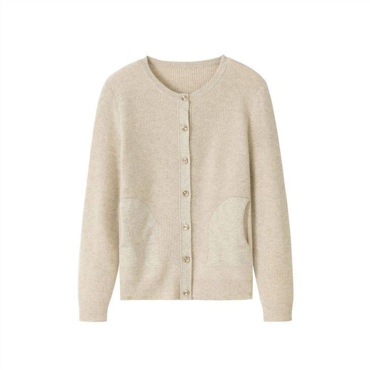 Áo len cardigan cashmere cổ dài tay