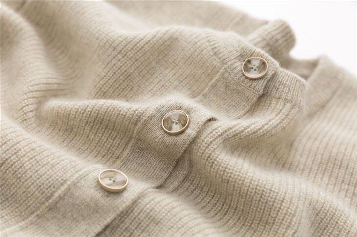 Long Sleeve Round Neck Cardigan Cashmere Sweater