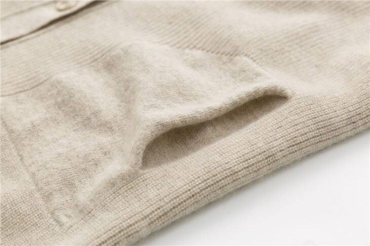 Long Sleeve Round Neck Cardigan Cashmere Sweater