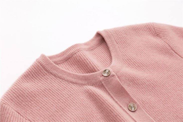 Long Sleeve Round Neck Cardigan Cashmere Sweater