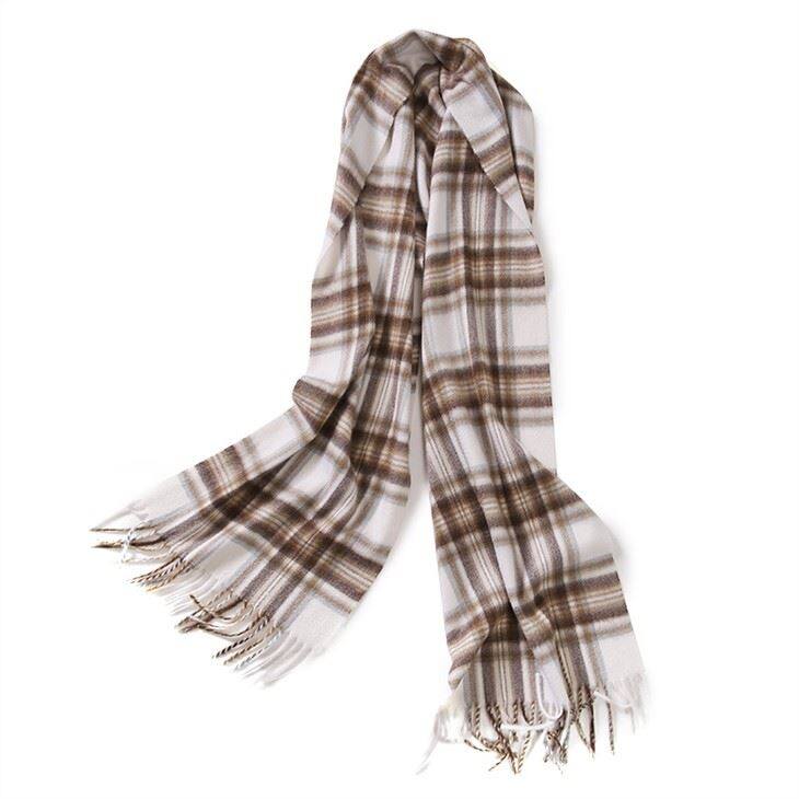 روسری پشمی شطرنجی چهارخانه پشمی زمستانی