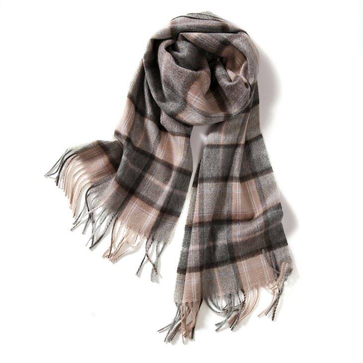 Winter Woolen Checked Plaid Tartan Wool Scarf