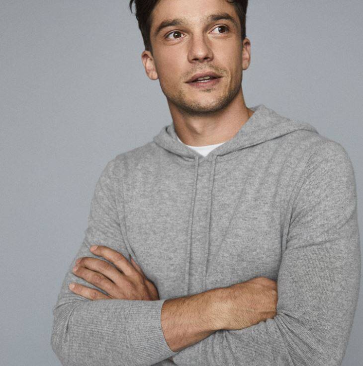 Férfi kasmír kapucnis pulóver
