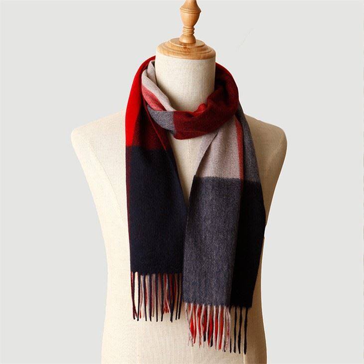 Khăn choàng cashmere kẻ sọc nam