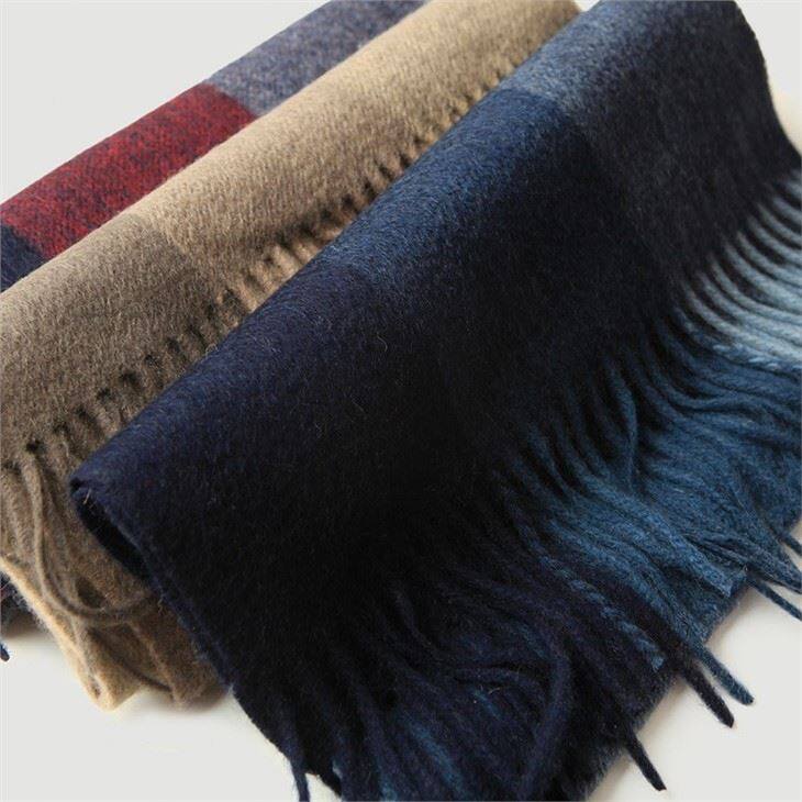 Men Elegant Checked Plaid Tartan Cashmere Scarf