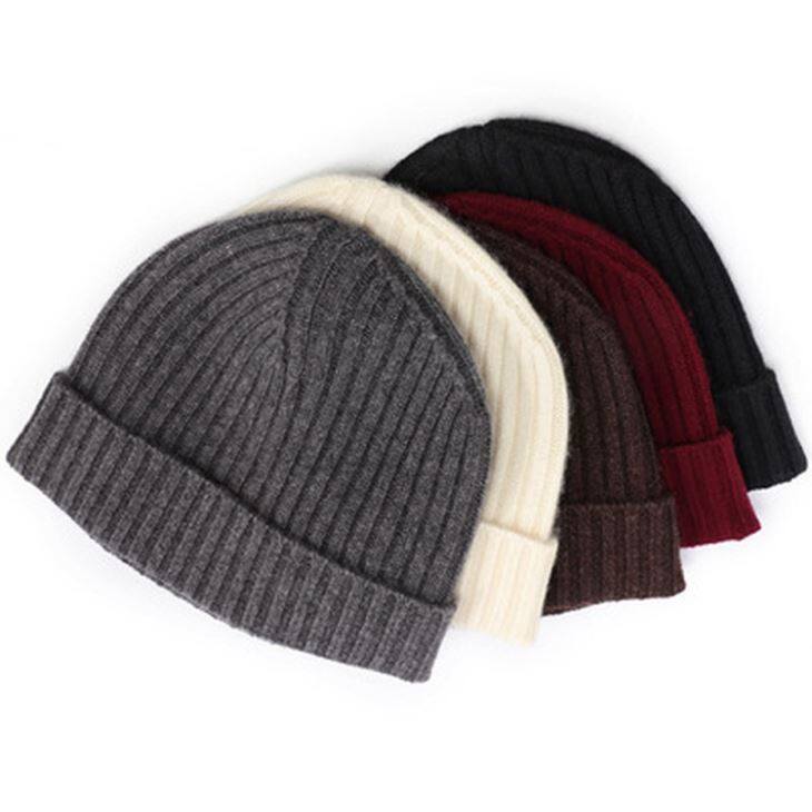 120 Men Rib Knit Cashmere Beanie (3)