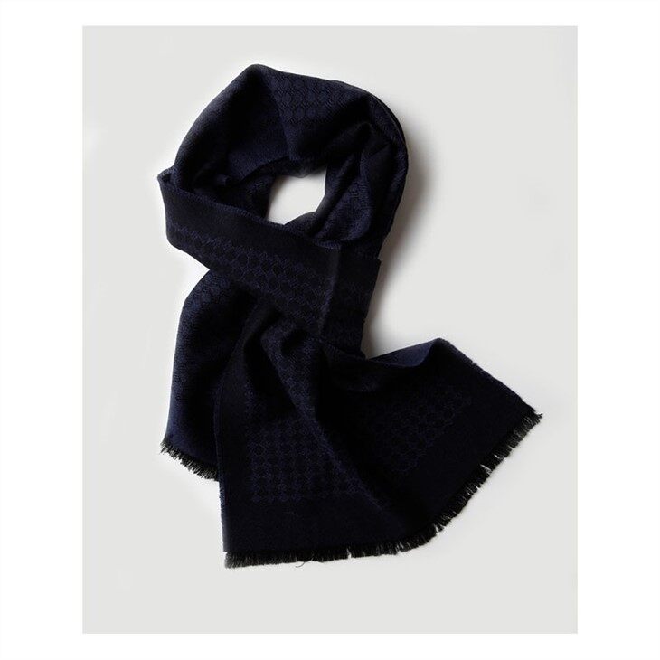 Men Swallow Gird Pattern Double Jacquard Wool Scarf