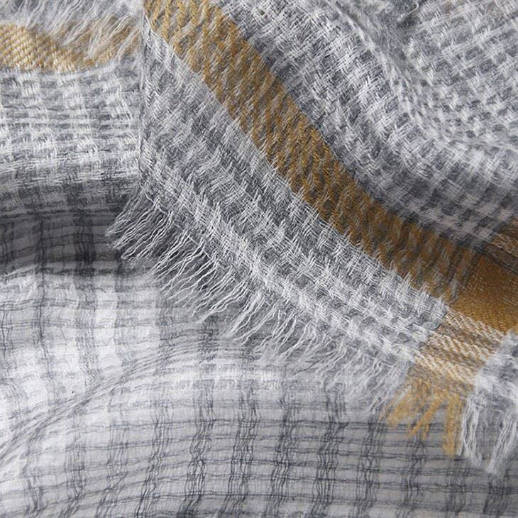 Pastoral Checked Plaid Tartan Worsted Cashmere Scarf