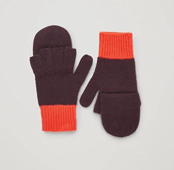 Félujjas kötött baba kasmír kesztyű