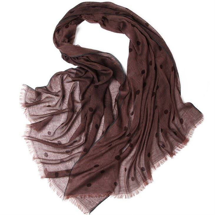 Polka Dots Print Worsted Cashmere Scarf