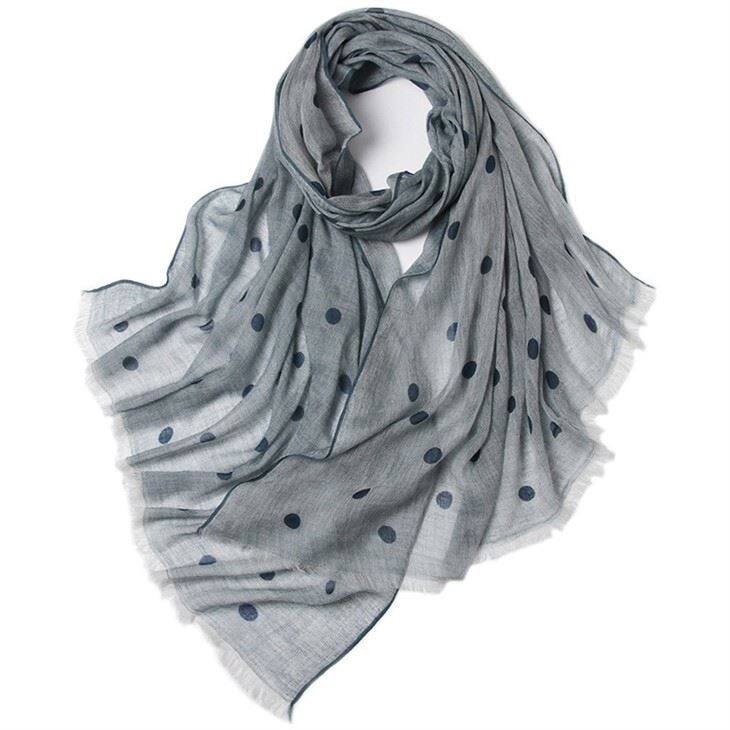 Polka Dots Print Worsted Cashmere Scarf