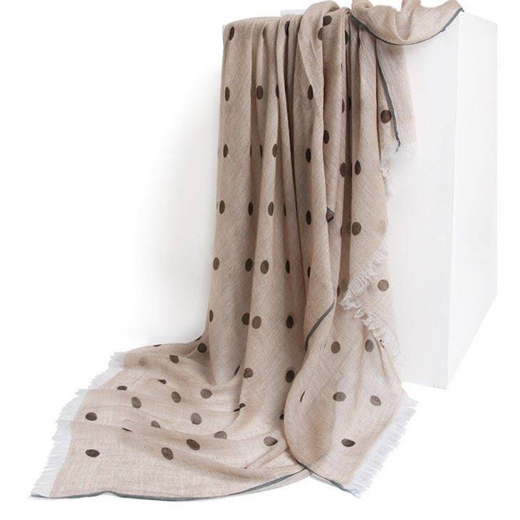 Polka Dots Print Worsted Cashmere Scarf