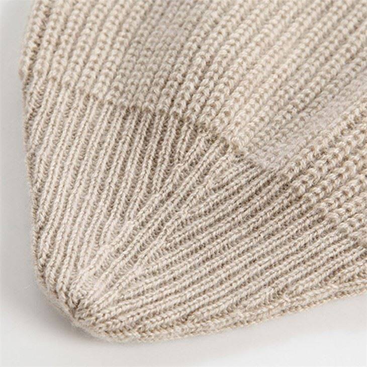Rib Knitted Women Cashmere Beanie