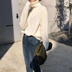 Autumn Women High - Sweater Cashmere Leher