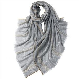 Selendang Kasmir Worsted Tartan Berpetak Kasual