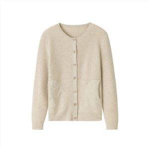 Sweater Kasmir Cardigan Leher Bulat Lengan Panjang