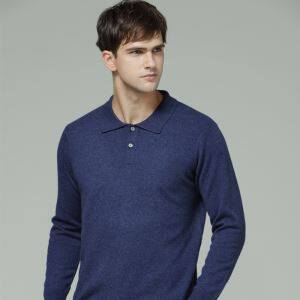 Sweater Kasmir Leher Kolar Lelaki