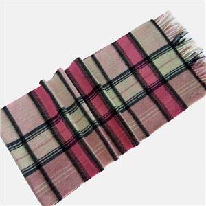 روسری ترمه چهارخانه صورتی